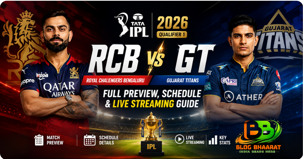 Indian Premier League 2026 Qualifier 1: Royal Challengers Bengaluru vs Gujarat Titans — Full Preview, Schedule & Live Streaming Guide