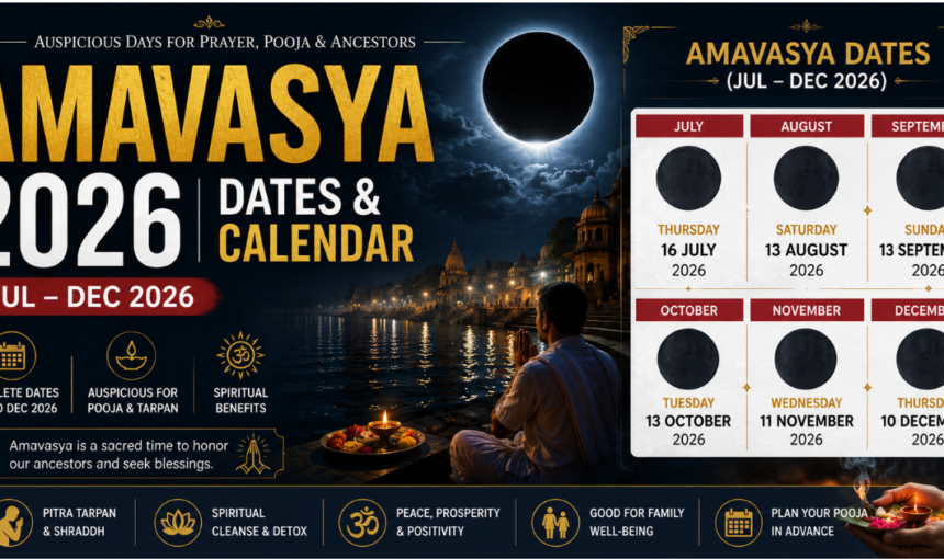 Amavasya 2026 Dates & Calendar (Jul–Dec 2026)