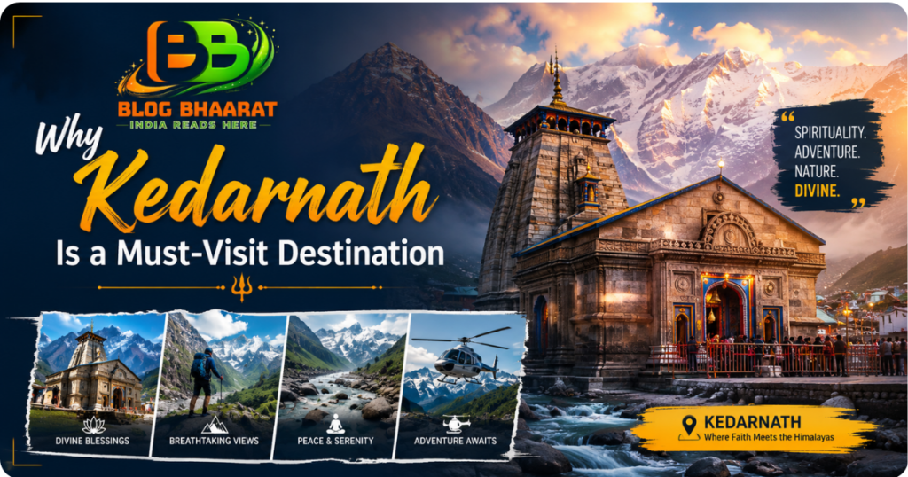 Why Kedarnath Is a Must-Visit Destination – Kedarnath Temple with Himalayan Mountains and Spiritual Landscape