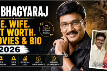 K. Bhagyaraj biography 2026 featuring his age, wife, net worth, movies, and career highlights in an engaging blog thumbnail.